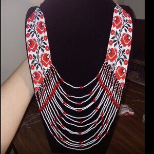 [MADE TO ORDER]🌹 Gerdan "Roses" – Beaded Necklace Ukrainian Embroidery